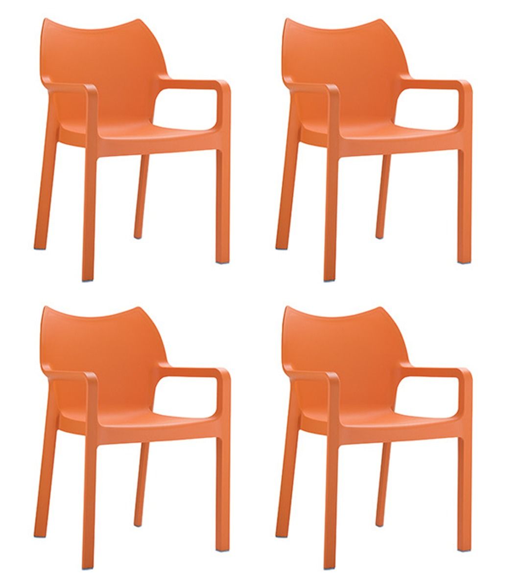 24Designs Daisy Tuin En Terrasstoel - Set Van 4 - Oranje