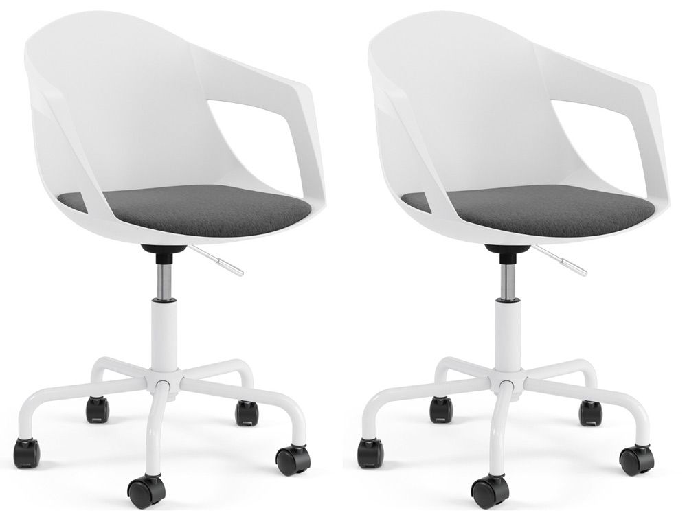 Tenzo Drop Office Bureaustoel– Set Van 2 - Witte Kuipstoel Met Armleuningen