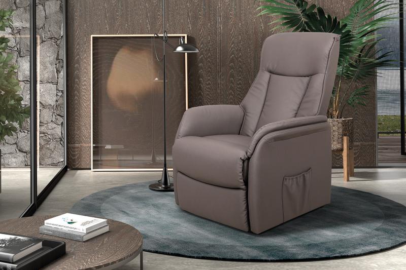 Electrische Relax met lift 'Miami' PU Taupe (1c)