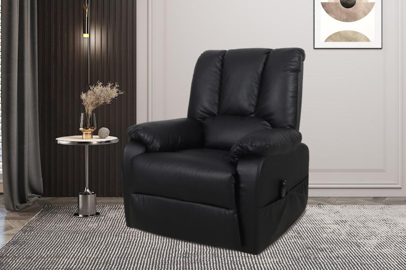 Electrische Relax met lift 'Osaka' PU Zwart (1c)