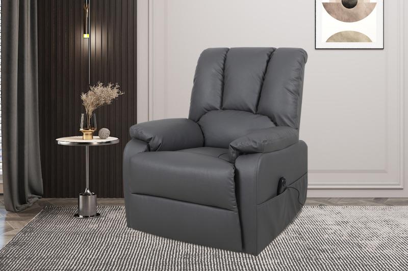 Electrische Relax met lift 'Osaka' PU Grijs (1c)