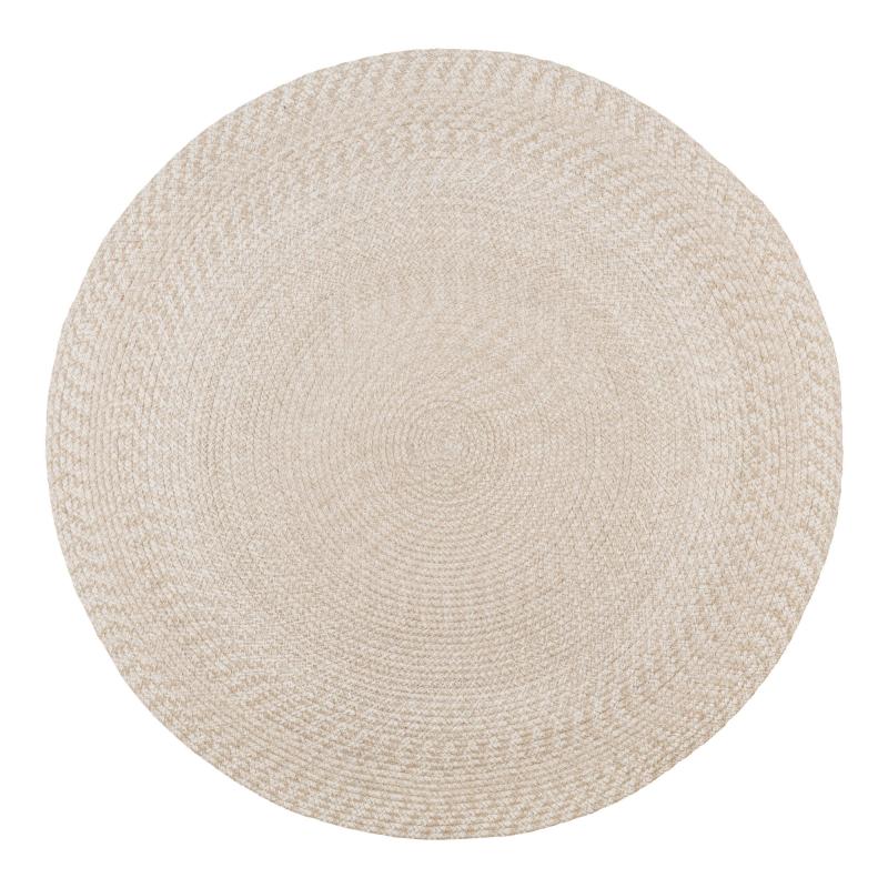 Menorca rug - rug in 100% recycled plastic, sand, Ø180 cm