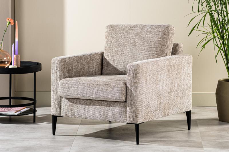 1 zits fauteuil, stof Elite, E720 champagne