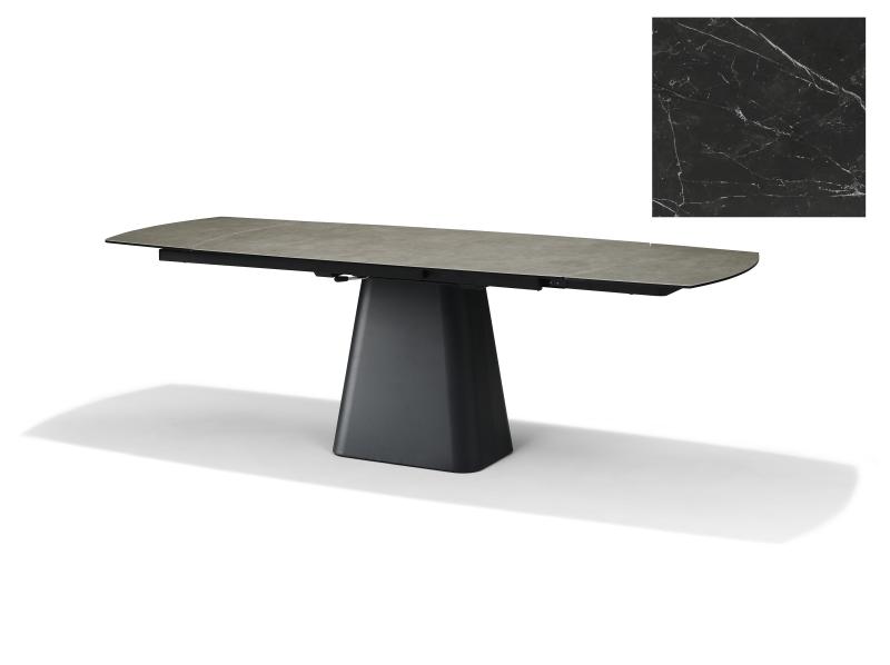 Rick Uitschuiftafel 160x90 (+2 x 40cm) Deckstone Zwart Marmer