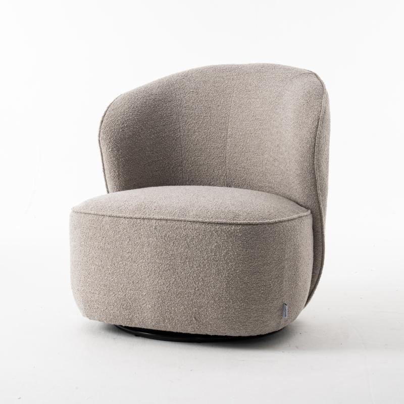 Sammy Draaifauteuil Stof Teddy #01 Natural