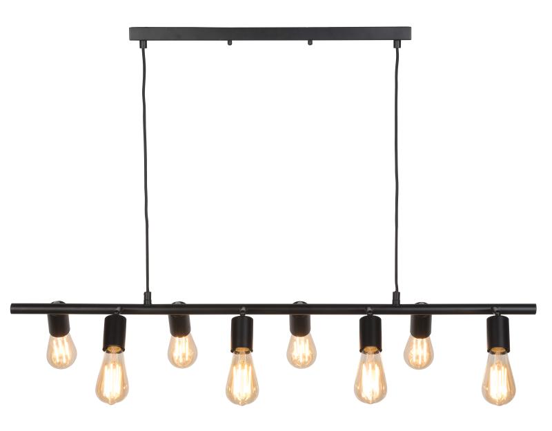 Hanglamp Miami - Zwart - 105x15x9cm - 8L