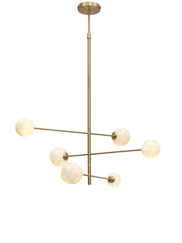 Hanglamp Carrara - Goud/Wit - 100x100x95cm - 6L