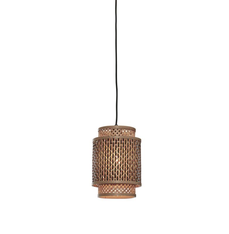 Hanglamp Bhutan - Bamboe/Zwart - Ø18x25cm