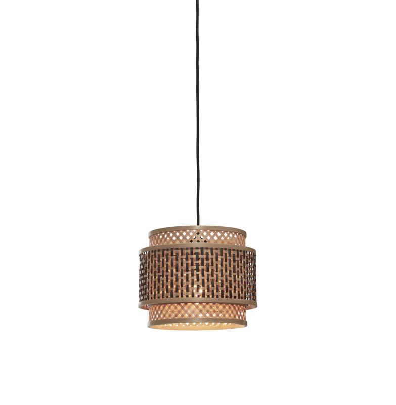 Hanglamp Bhutan - Bamboe/Zwart - Ø25cm