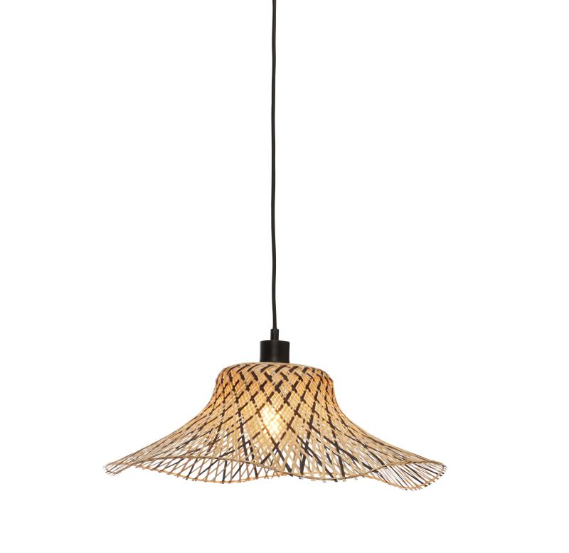 Hanglamp Ibiza - Bamboe/Zwart - 50x50x15cm