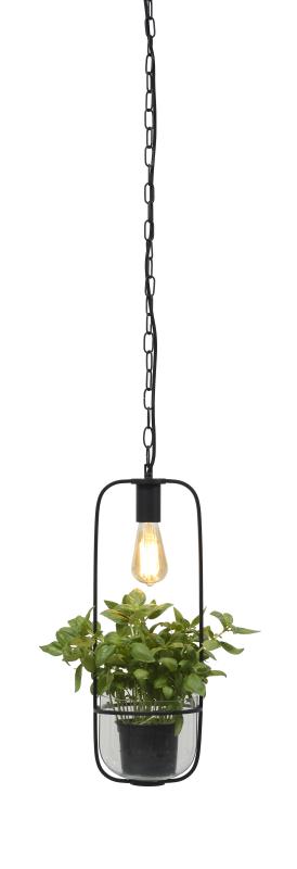 Hanglamp Florence - Zwart - 19x19x52cm