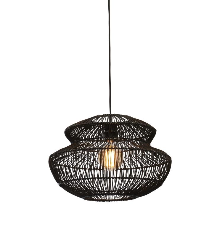 Hanglamp Zanzibar - Rotan Zwart - Ø40x30cm