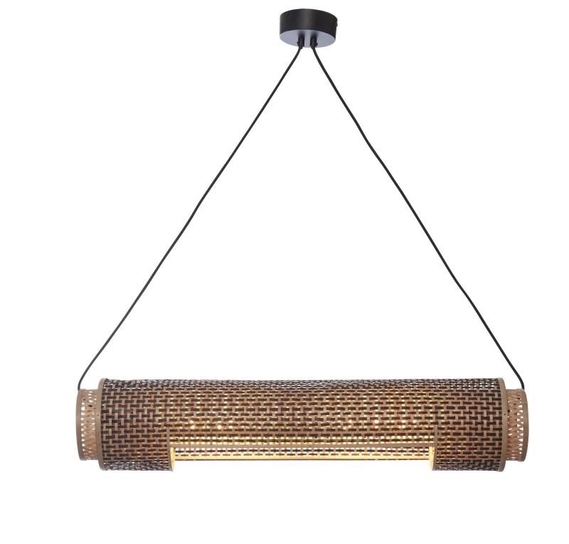 Hanglamp Bhutan - Bamboe/Zwart - 85x15x15cm