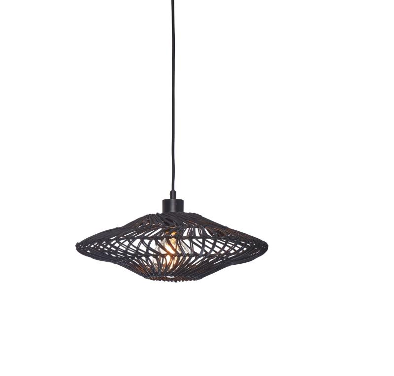 Hanglamp Zanzibar - Rotan Zwart - Ø40x12cm