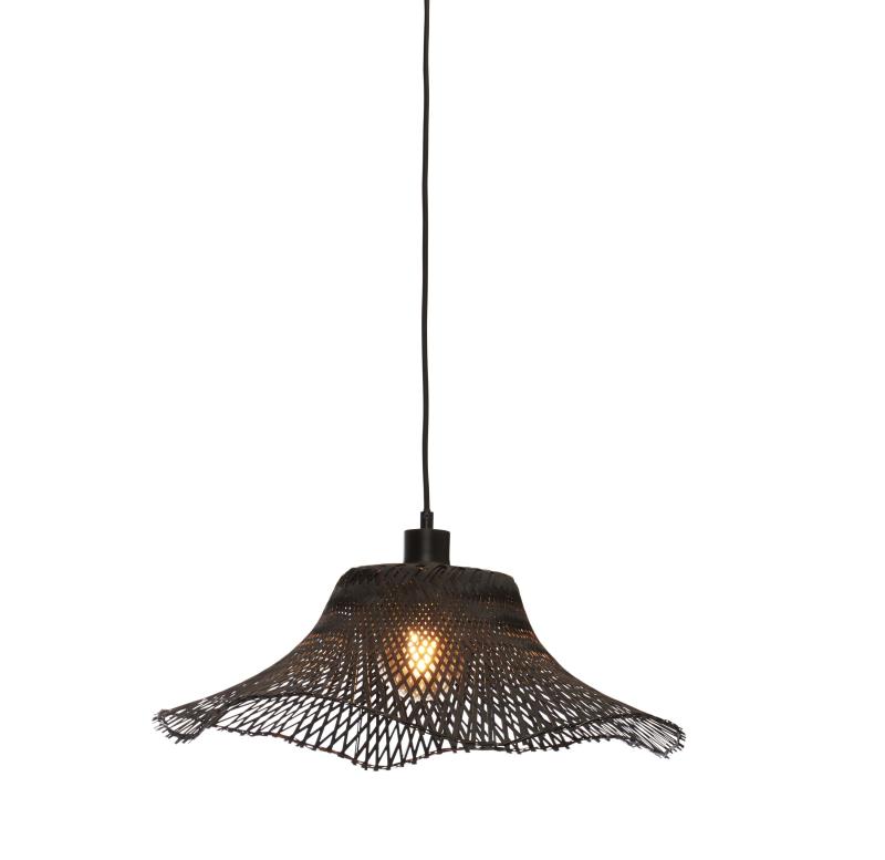 Hanglamp Ibiza - Bamboe Zwart - 50x50x15cm