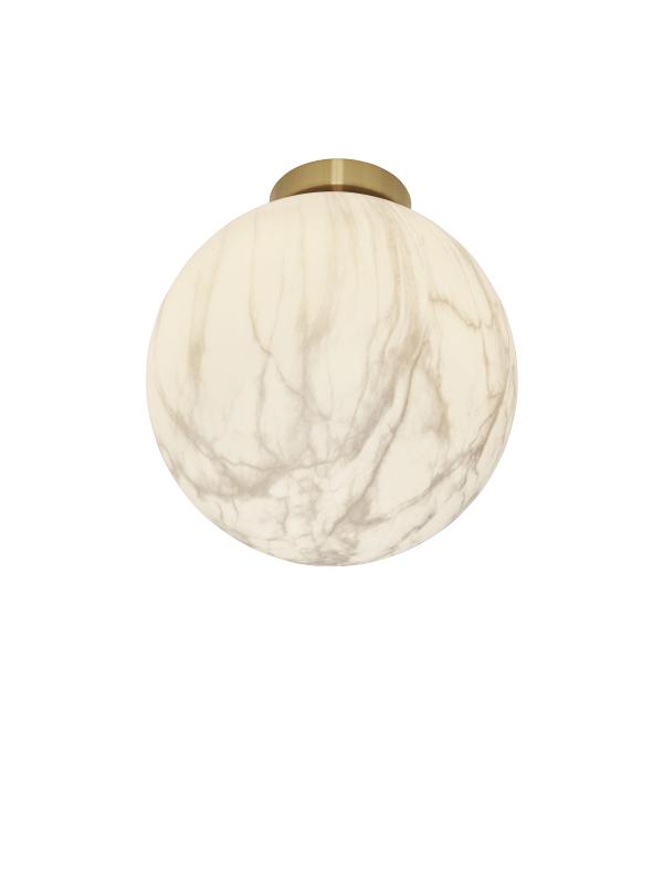 Plafonniere Carrara - Goud/Wit - Ø28cm