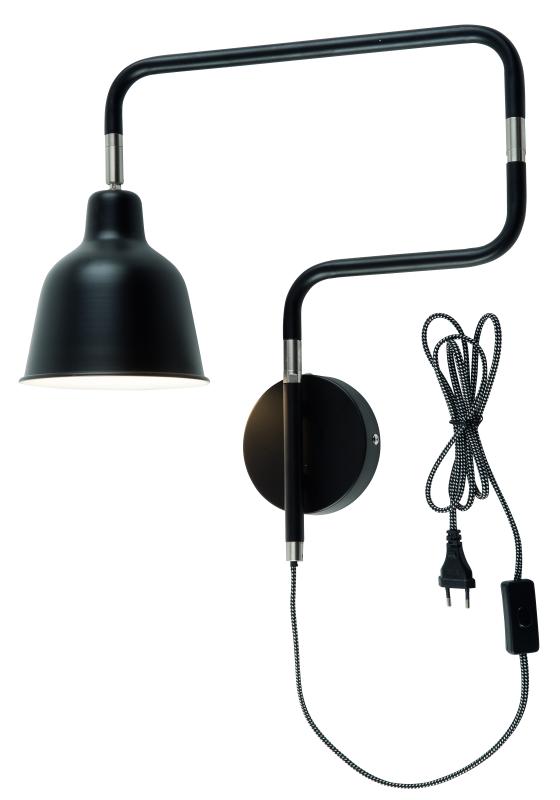 Wandlamp London - Zwart - 60x16x42cm