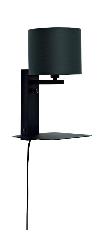 Wandlamp Florence - Zwart/Zwart - 24x22x42cm