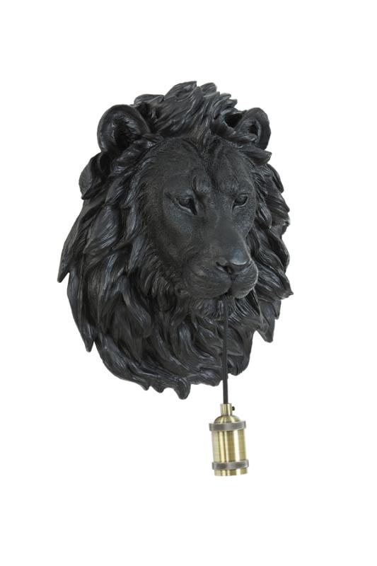 Wandlamp Lion - Zwart - 33.5x19x40.5cm