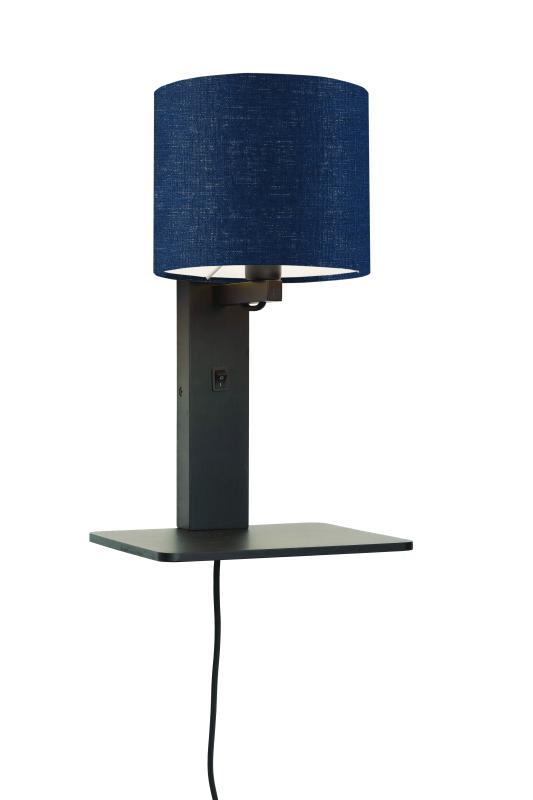 Wandlamp Andes - Bamboe Zwart/Blauw - 19x24x36cm