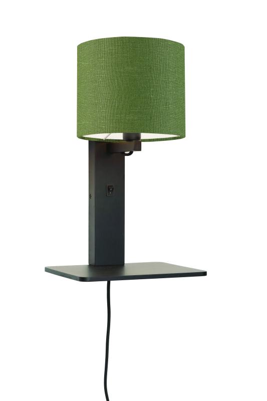 Wandlamp Andes - Bamboe Zwart/Groen - 19x24x36cm