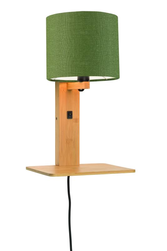 Wandlamp Andes - Bamboe/Groen - 19x24x36cm