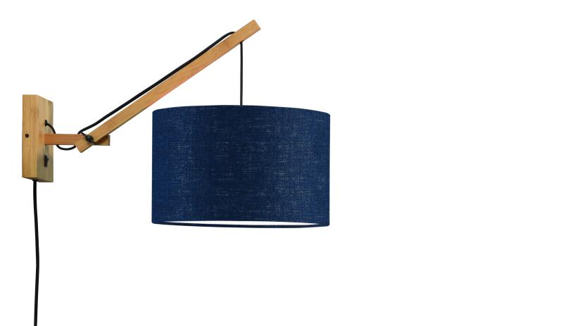 Wandlamp Andes - Bamboe/Blauw - 50x32x45cm