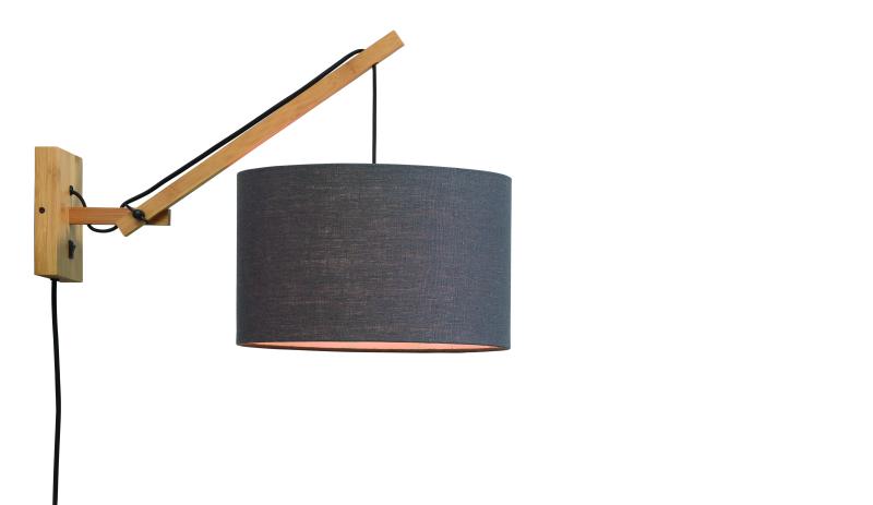 Wandlamp Andes - Bamboe/Donkergrijs - 50x32x45cm