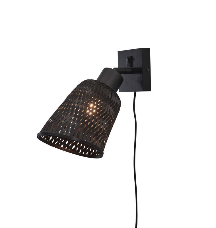 Wandlamp Java - Bamboe Zwart - Ø15cm