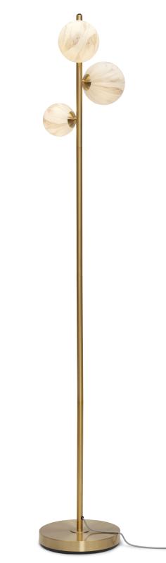 Vloerlamp Carrara - Goud/Wit - 30x30x160cm - 3L