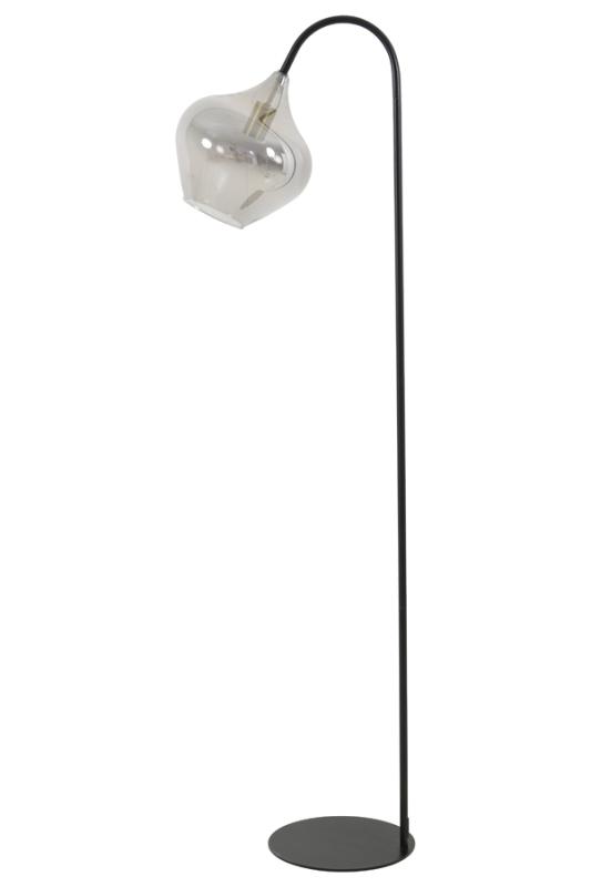 Floor lamp 45x28x160 cm RAKEL matt black+smoked