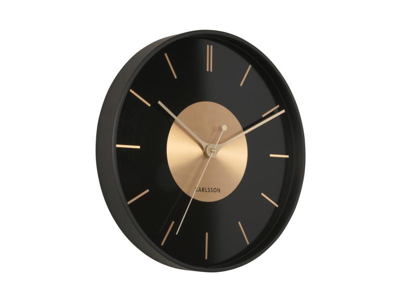 Wanduhr Gold Disc - Schwarz - Ø35cm