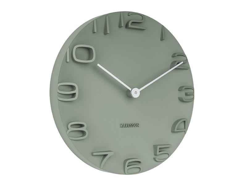 Wall clock On The Edge jungle green, chrome hands