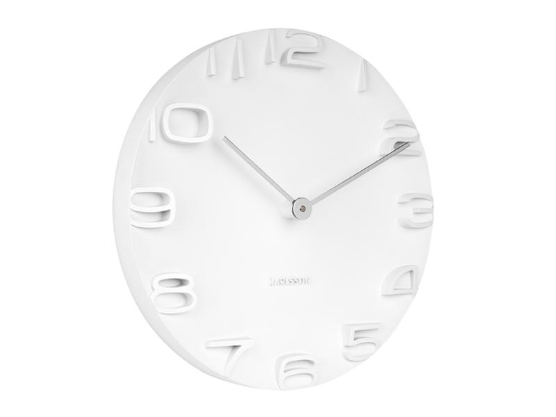 Wall clock On The Edge white w. chrome hands