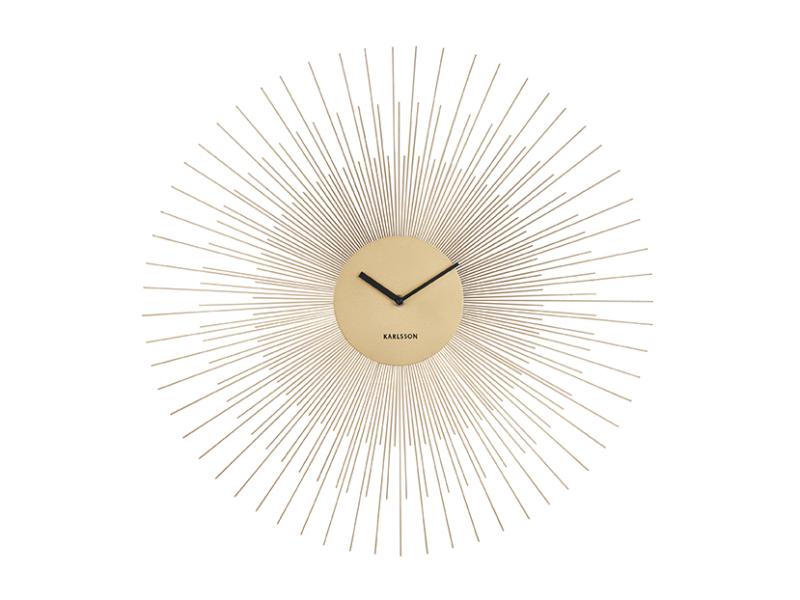 Wall clock Peony steel large gold