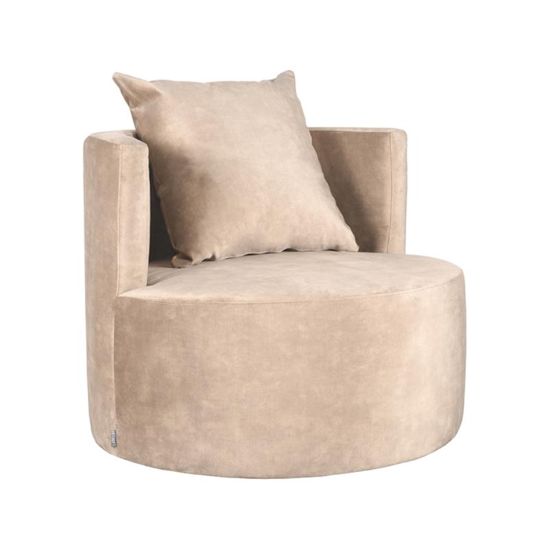 LABEL51 Fauteuil Evy - Naturel - Velours