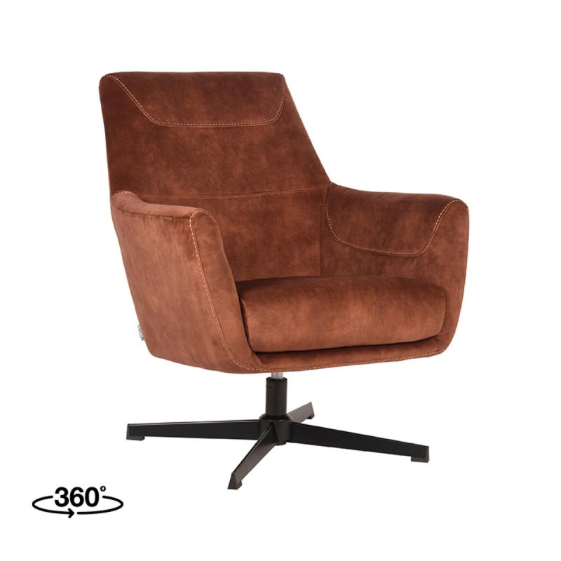 LABEL51 Fauteuil Toby - Rust - Velours